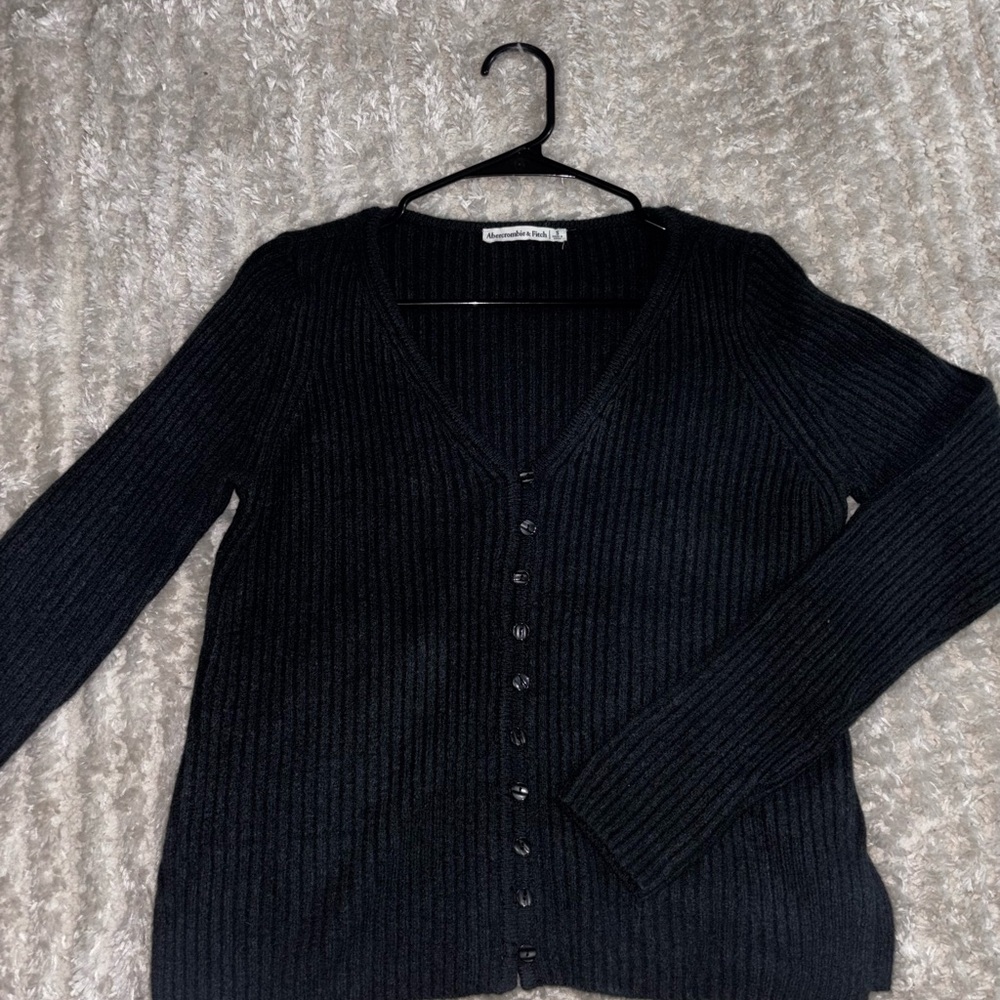 Abercrombie & Fitch Black Ribbed Cardigan